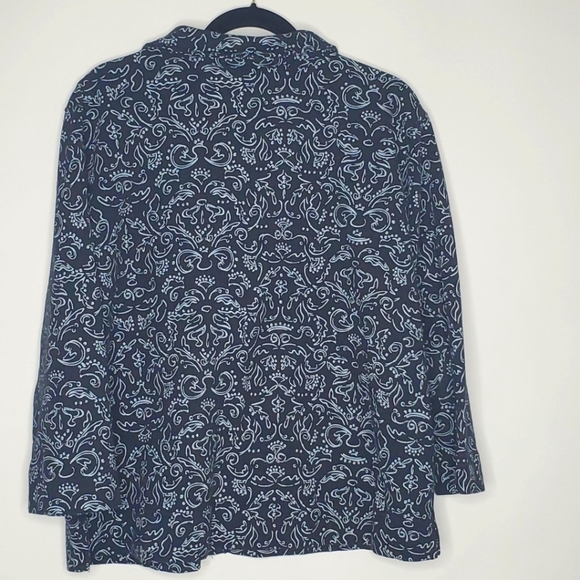 Fresh Produce Paisley Shacket Size XL Long Sleeve Cotton Shirt Jacket Blue - Picture 4 of 10